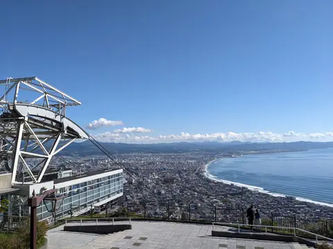 The city of Hakodate and its two bays seen from Mt. Hakodate
