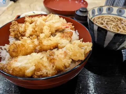 そば処福庵 エビ天丼セット