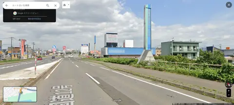 直線道路日本一モニュメント(滝川市側) Googleストリートビューより引用