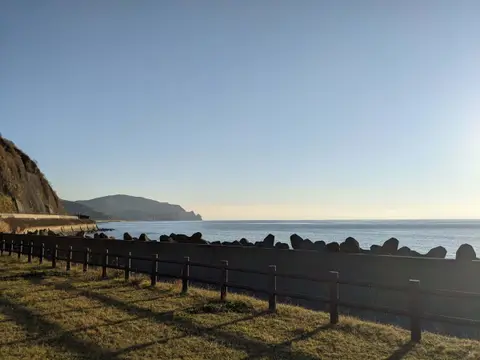 浜益中央公園から見る日本海の景色