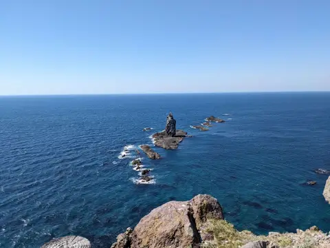 神威岬の先端からの景色