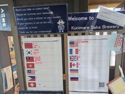 国稀酒造訪問客の出身国